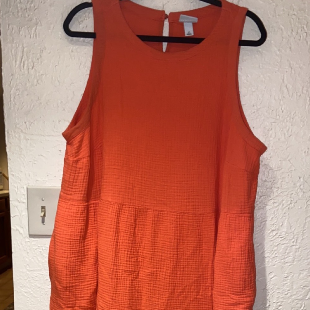 2X Ana Viv - orange dress with pockets - knee length